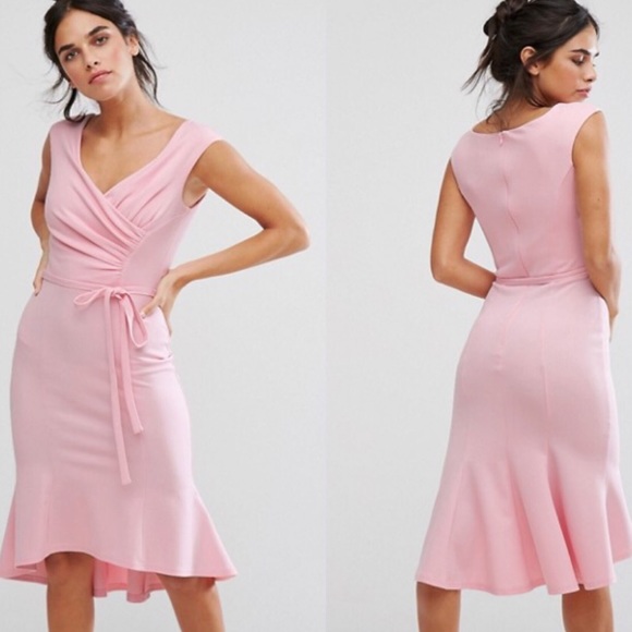 ASOS Dresses & Skirts - NWT ASOS City Goddess Light Pink Peplum Dress